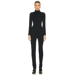 RAF SIMONS Womens Turtleneck Jersey Bodysuit Jumpsuit in Black Small New Catsuit